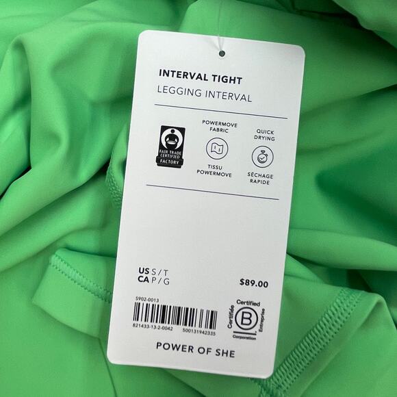 Athleta Interval Stash Leggings Sz S TALL New $89 Valley Green High Rise 27” Ins - Picture 6 of 6